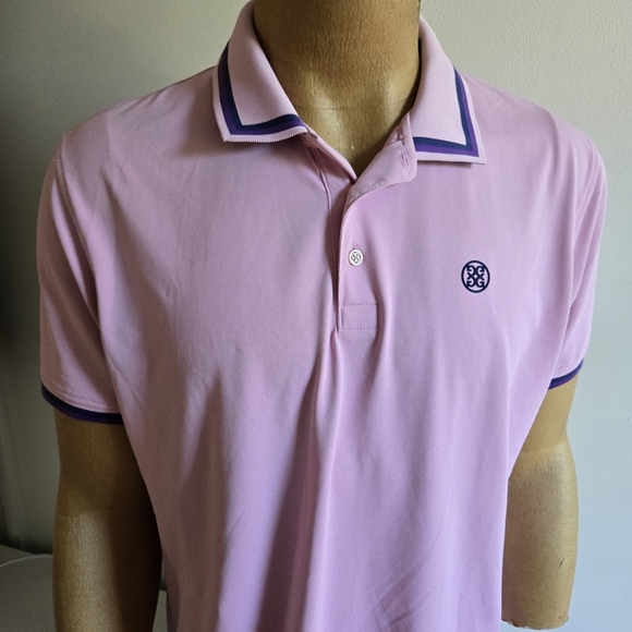 G/FORE Light Pink Polo with Dark Purple Trim - Picture 2 of 8